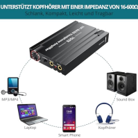 YGiTK sluchátkový zesilovač Přenosný HiFi sluchátkový zesilovač BASS, 3,5mm stereofonní audio výstup, 16-600Ω dobíjecí audio slu